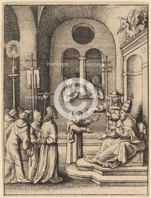Jesus again before Caiaphas. Creator: Wenceslaus Hollar.
