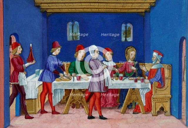 Jesus ask: "Is it lawful to heal on the Sabbath?", Codex of Predis, 1476.  Creator: Cristoforo De Predis.