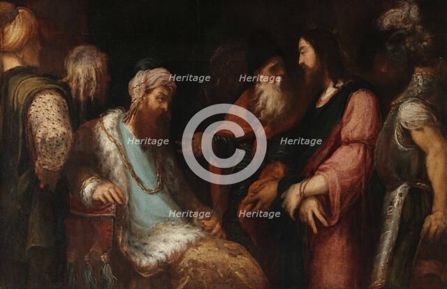 Jesus at Herod's court, c1558-1562. Creator: Schiavone, Andrea (1522-1563).