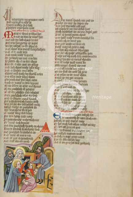 Jesus at School; Weltchronik, about 1400-1410. Creator: Unknown.