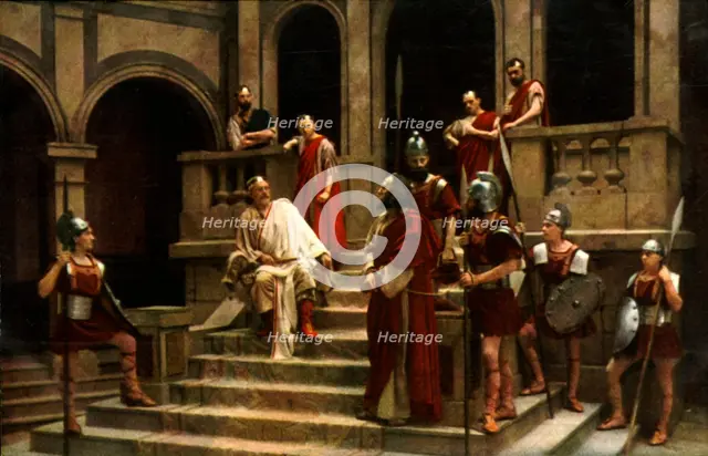 Jesus before Pilate, 1922.  Creator: Henry Traut.
