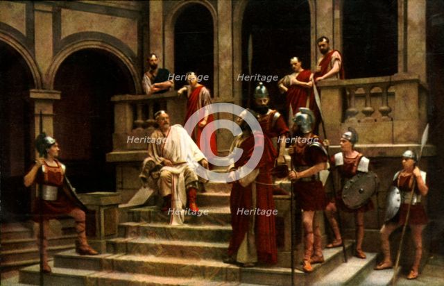 Jesus before Pilate, 1922.  Creator: Henry Traut.