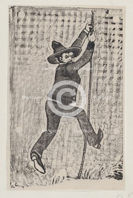 Jesús Bruno Martinez escaping from jail, from a broadside entitled 'La Fuga de Je..., ca. 1880-1910. Creator: José Guadalupe Posada.