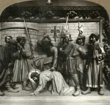 Jesus falls the second time under the weight of the cross c1920s. Creator: Unknown