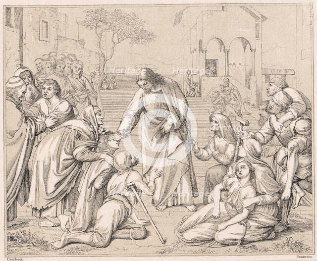 Jesus healing the multitudes, c1880. Artist: Unknown