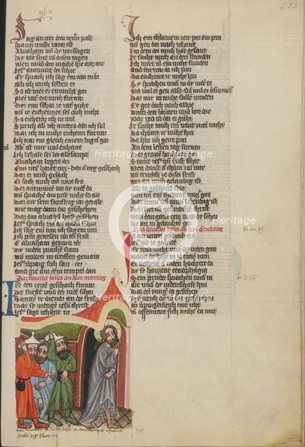Jesus Hiding from the Israelites; Weltchronik, about 1400-1410. Creator: Unknown.