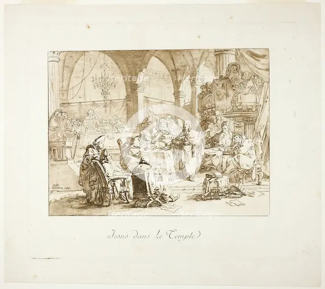 Jesus in the Temple, n.d. Creator: Jean Baptiste Le Prince.