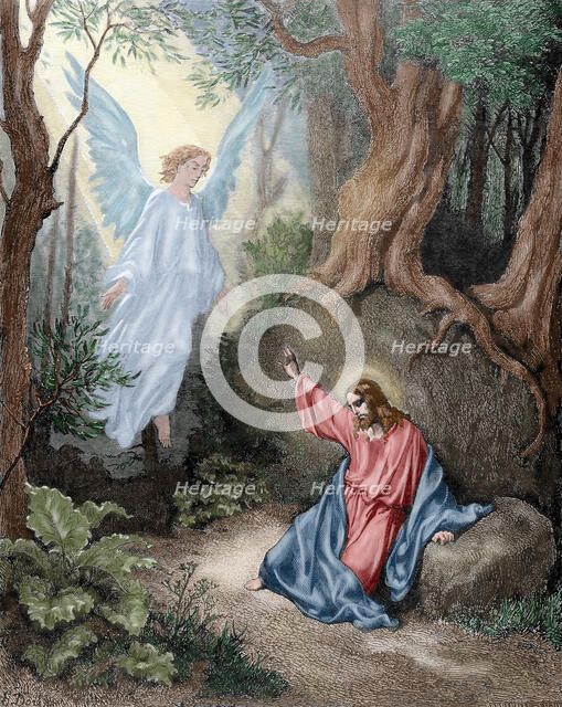 Jesus on the Mount of Olives, 19th century. Creator: Unknown.