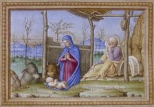 Jesus, Mary and Joseph in the stable, 15th century? Creator: Unknown