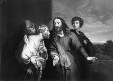 Jesus said, Were there not ten cleansed? But where are the nine? mid 19th century. Creator: WH Egleton