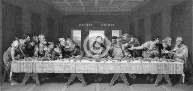 'Jesus said, - one of you that eateth with me shall betray me', mid 19th century. Creator: W Chevalier.