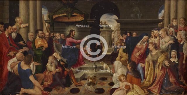 Jesus preaches to Martha and Mary, 16th century. Creator: Longhi; Luca (1507-1580).