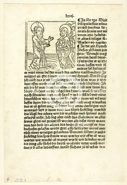 Jesus Preaching to His Disciples from Plenarium, Plate 4 from Woodcuts from Books..., 1929. Creators: Unknown, Anton Sorg, Wilhelm Ludwig Schreiber.