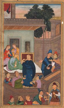 Jesus Raises Jairus's Daughter from the Dead, from a Mirror of Holiness (Mir’at al-quds)..., 1602-16 Creator: Unknown