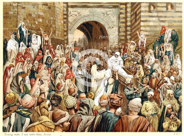 Jesus raising the widow's son at Nain, c1890. Artist: James Tissot