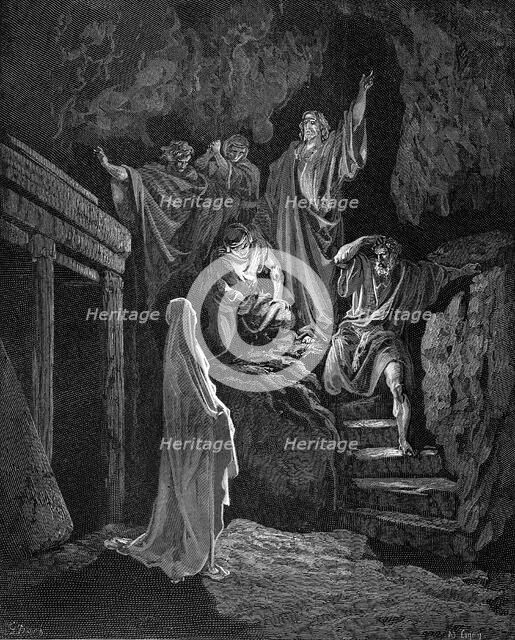 Jesus raising Lazarus from his tomb, 1865-1866. Artist: Gustave Doré