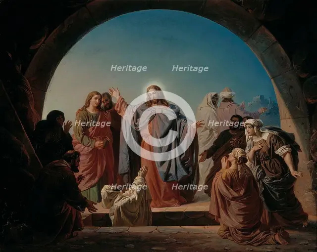 Jesus Wakes Lazarus, 1860. Creator: Robert Wilhelm Ekman.