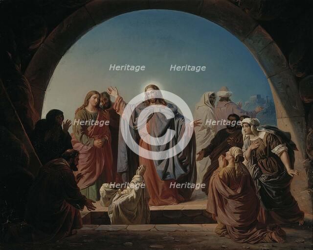 Jesus Wakes Lazarus, 1860. Creator: Robert Wilhelm Ekman.