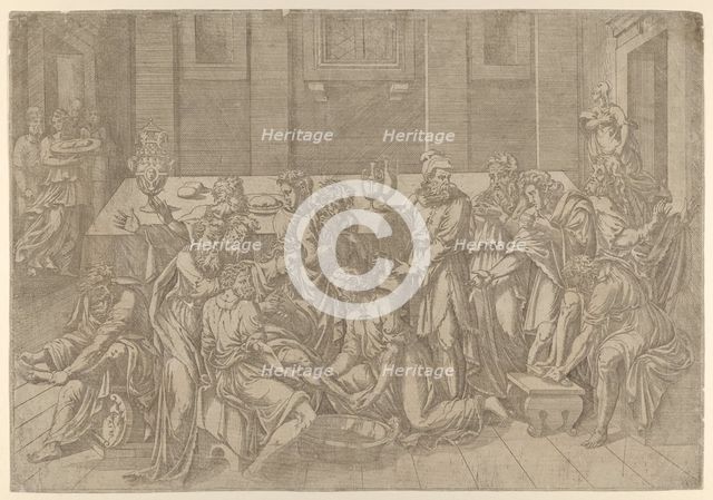 Jesus Washing the Feet of the Disciples, 1540-45. Creator: Antonio Fantuzzi.
