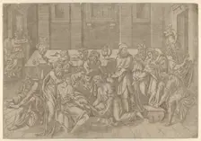 Jesus Washing the Feet of the Disciples, 1540-45. Creator: Antonio Fantuzzi