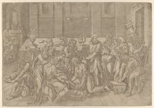 Jesus Washing the Feet of the Disciples, 1540-45. Creator: Antonio Fantuzzi
