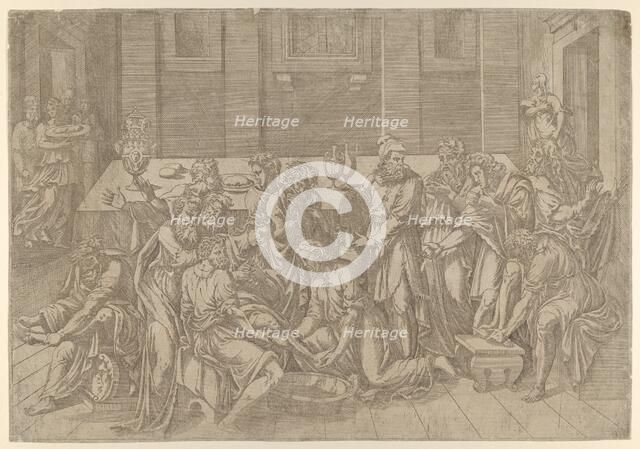 Jesus Washing the Feet of the Disciples, 1540-45. Creator: Antonio Fantuzzi.