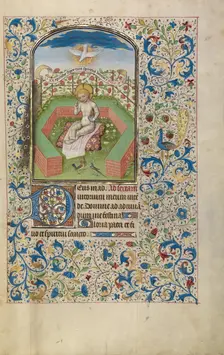 Jesus with an Orb in a Garden; Arenberg Hours, early 1460s. Creator: Willem Vrelant