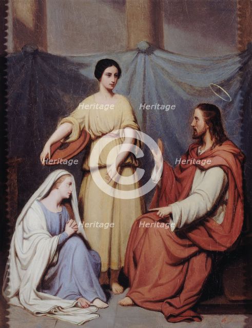 Jesus with Martha and Mary, c1841. Creator: Henry Scheffer.