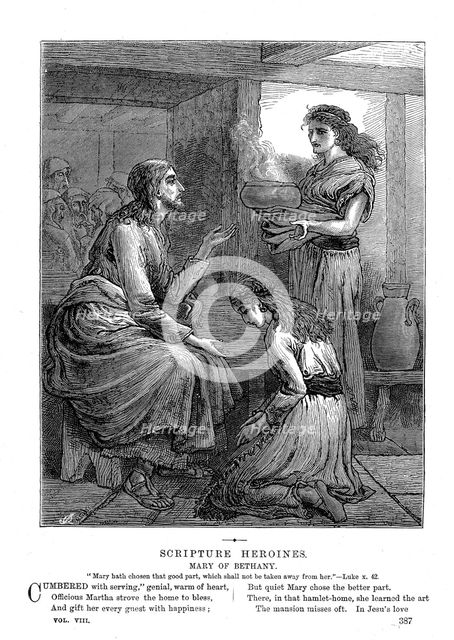 Jesus with Mary and Martha, c1870. Artist: Unknown