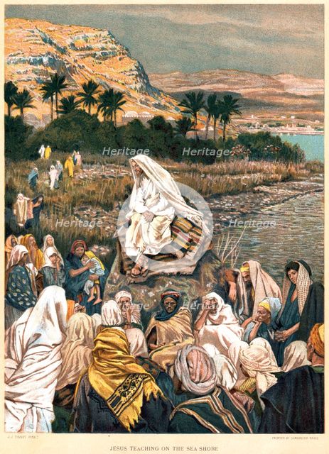 Jesus teaching on the sea shore, c1890. Artist: James Tissot