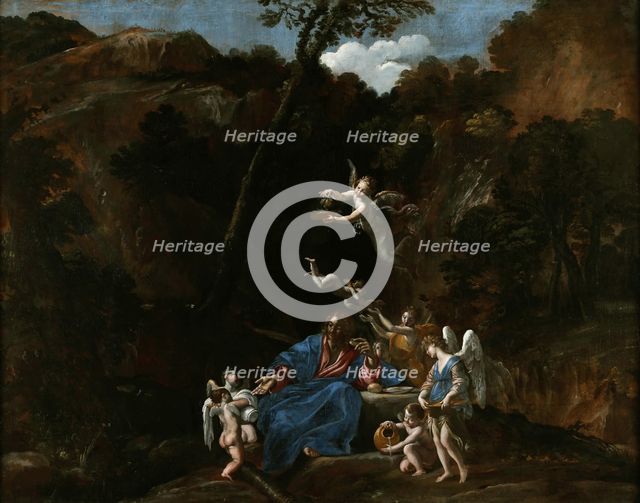 Jesus Tended by the Angels, c. 1617. Creator: Lanfranco, Giovanni (1582-1647).