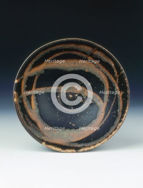 Jizhou black glazed bowl with yellowish slip, Southern Song dynasty, China, 1225-1227. Artist: Unknown
