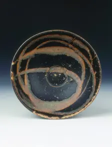 Jizhou black glazed bowl with yellowish slip, Southern Song dynasty, China, 1225-1227. Creator: Unknown