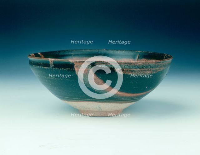 Jizhou black glazed bowl with yellowish slip, Southern Song dynasty, China, 1225-1227. Artist: Unknown