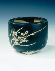 Jizhou black glazed flower pot, Southern Song dynasty, China, 13th century