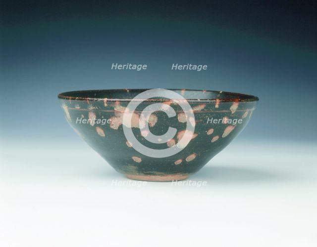 Jizhou bowl with stylised open flower, Yuan dynasty, China, late 13th-early 14th century. Artist: Unknown