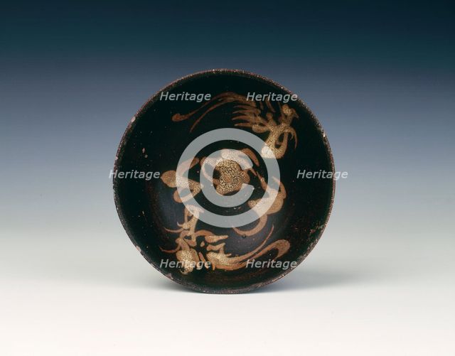 Jizhou tea bowl with slip decoration, Southern Song dynasty, China, late 12th-early 13th century. Artist: Unknown