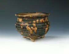 Jizhou tortoise-shell glazed tripod censer, Southern Song dynasty, China, 1127-1279. Creator: Unknown