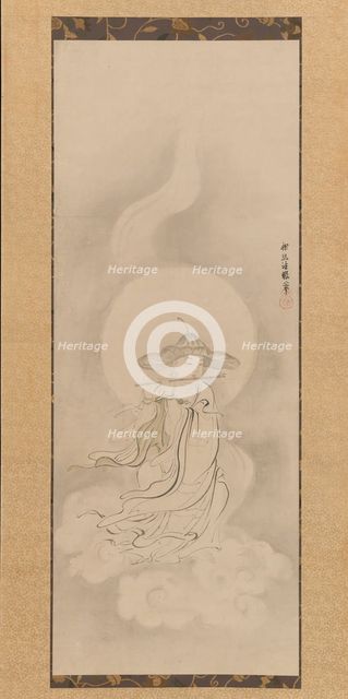 Jizo Bosatsu Playing a Flute, mid- 17th century. Creator: Kanô Tan'yû.