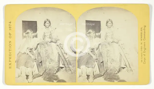 Jicarilla Apache Brave and Squaw, lately wedded. Abiquiu Agency, New Mexico, 1874. Creator: Tim O'Sullivan.