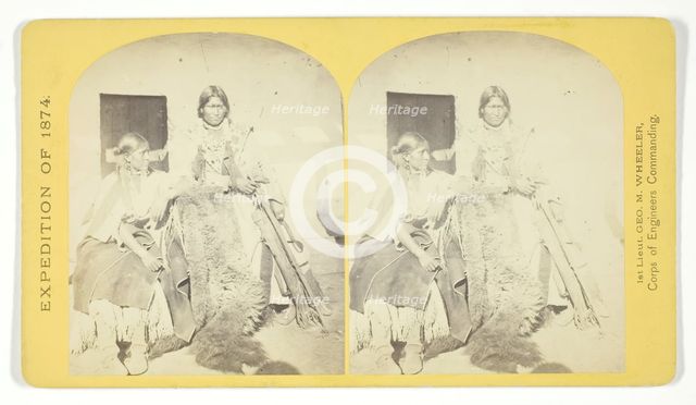 Jicarilla Apache Brave and Squaw, lately wedded. Abiquiu Agency, New Mexico, 1874. Creator: Tim O'Sullivan.
