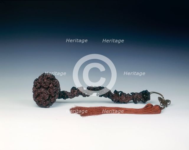 Jichimu wood ruyi sceptre, Qing dynasty, China, early 18th century. Creator: Unknown.