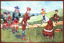 Jigsaw puzzle of golfers, Scottish, c1910-20. Creator: Unknown