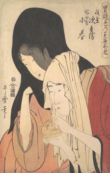 Jihei of Kamiya Eloping with the Geisha Koharu of Kinokuniya..., ca. 1798-99. Creator: Kitagawa Utamaro