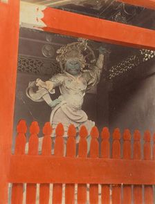 Jikokuten Image of Nitenmon Gate, Nikko, 1870s-1890s. Creator: Kusakabe Kimbei