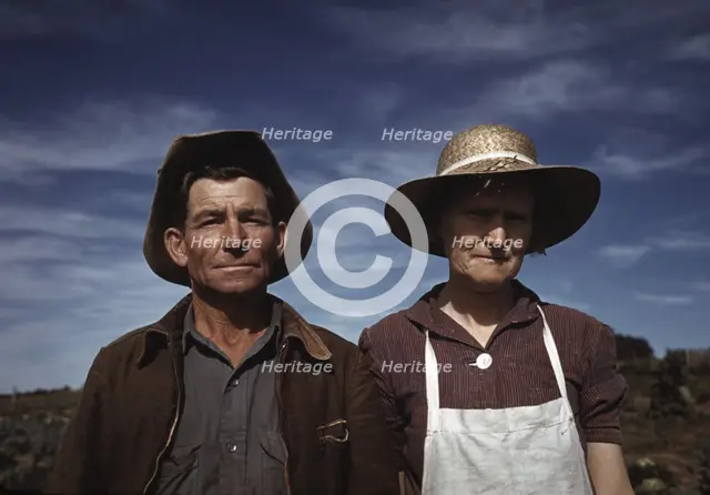 Jim Norris and wife, homesteaders, Pie Town, New Mexico, 1940. Creator: Russell Lee.