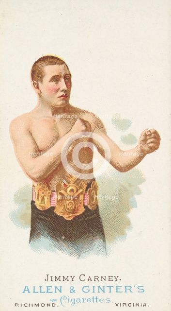 Jimmy Carney, Pugilist, from World's Champions, Series 1 (N28) for Allen & Ginter Cigarettes, 1887. Creator: Allen & Ginter.