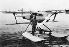 Jimmy Doolittle with Curtiss R3C racer, c1925. Creator: Unknown