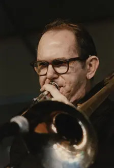 Jimmy Knepper, Jazz Inn Party, Nordwijk, Netherlands, 1989. Creator: Brian Foskett