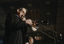 Jimmy Knepper, Jazz Inn Party, Nordwijk, Netherlands, 1989. Creator: Brian Foskett